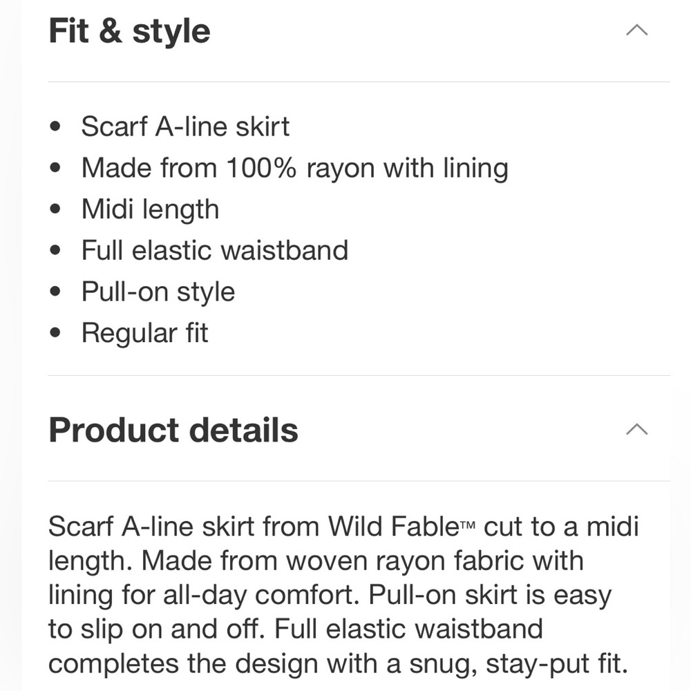 Wild Fable Floral Print A-Line Skirt - Picture 3 of 6